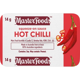 [MFDS/HCHILLIPORT] HOT CHILLI SAUCE 100 X 14G SQUEEZE ON
