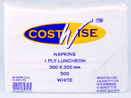 1 PLY WHITE LUNCH NAPKINS X 3000