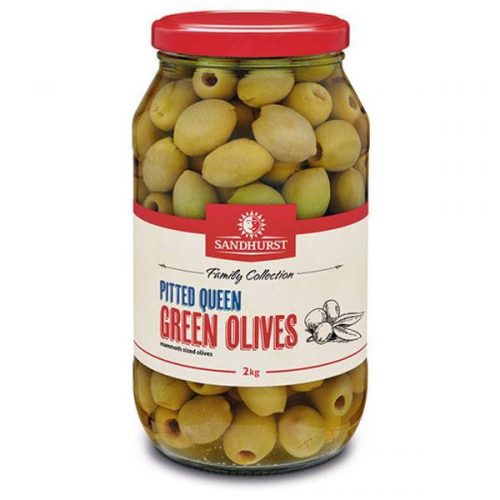 LARGE GREEN PITTED OLIVES 2KG