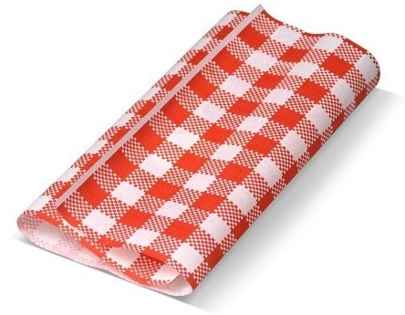 RED &amp; WHITE CHECKED GREASEPROOF PAPER 320 x 1000