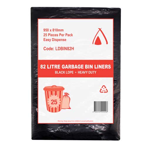 CaterPak Extra-HD Garbage Bags 82L x 25