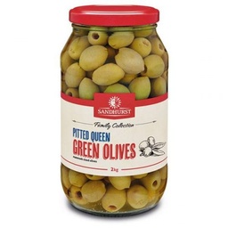 [OLIVE-GREEN-PITT] LARGE GREEN PITTED OLIVES 2KG